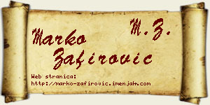 Marko Zafirović vizit kartica